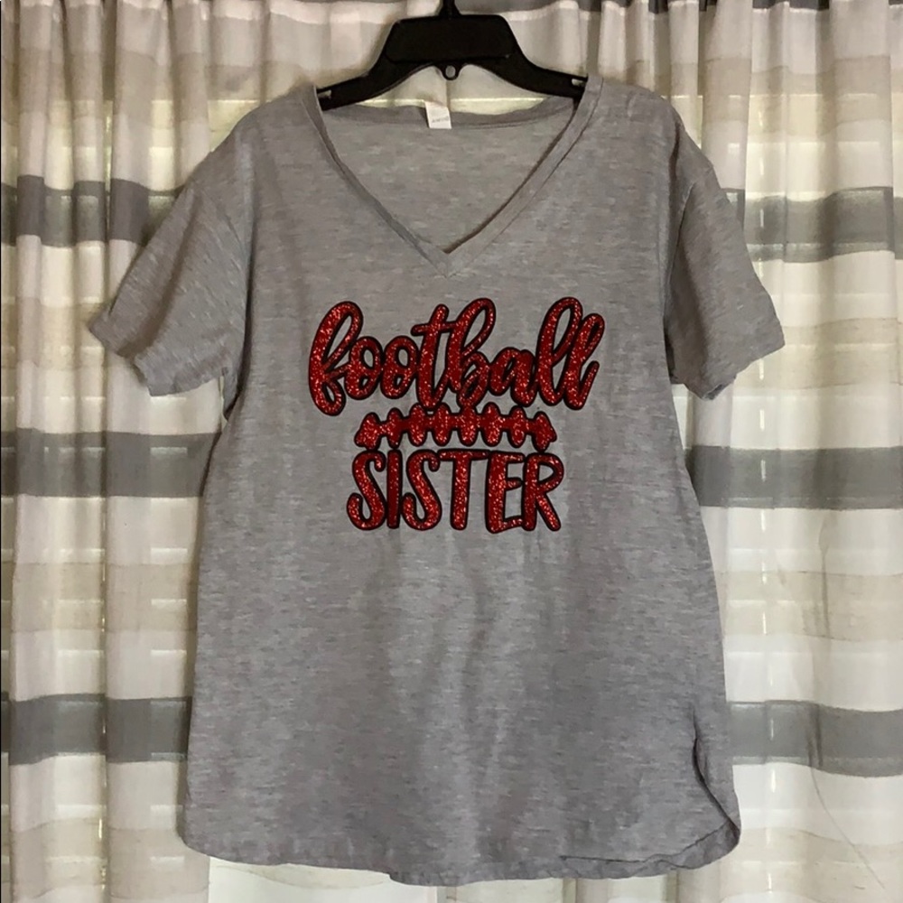 Custome grey , red and black football sis shirt ♥️